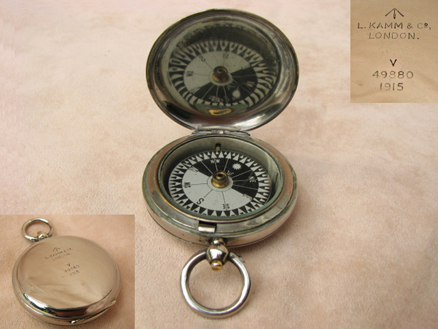 WW1 British Army Mark V Officers Compass signed L. Kamm & Co. LondonWW1 British Army Officers Compass signed L. Kamm & Co. London